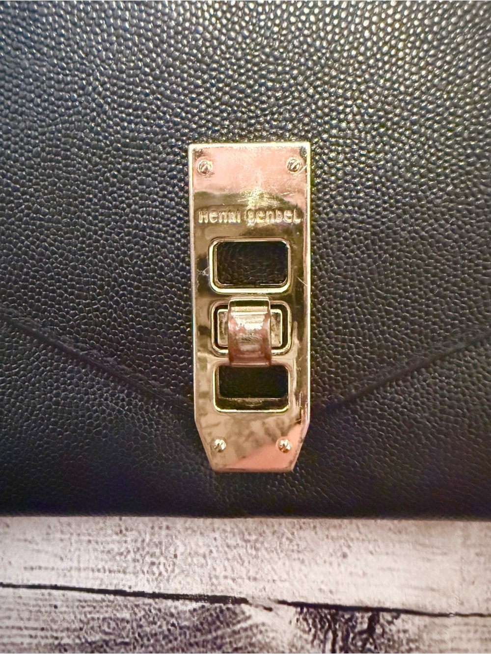 Henri Bendel Black Leather Envelope Wallet - Black - Picture 7 of 7